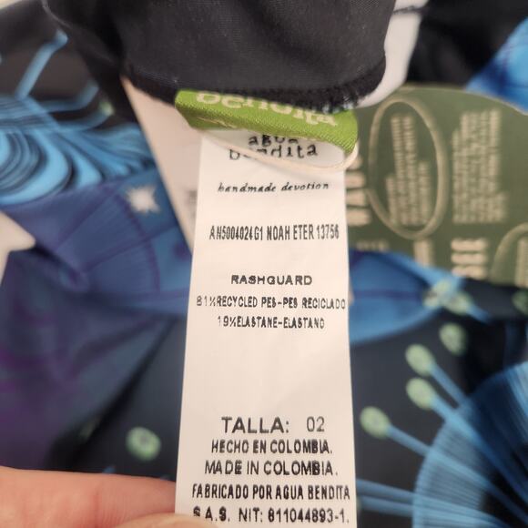 Agua Bendita Eter Noah Rash Guard Rashguard Long Sleeve Blue Size 2 Baby NWT - Picture 7 of 7